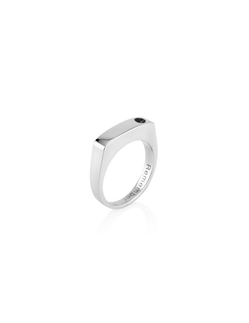 Men Rings Bar Men's Bar Ring with Black Diamond – Remembar