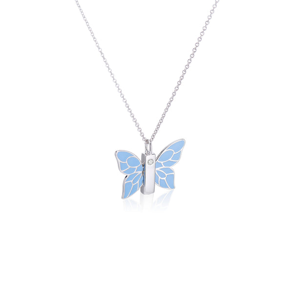 Blue Enamel Butterfly Pendant