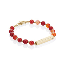 Orange Agate Beaded Bracelet